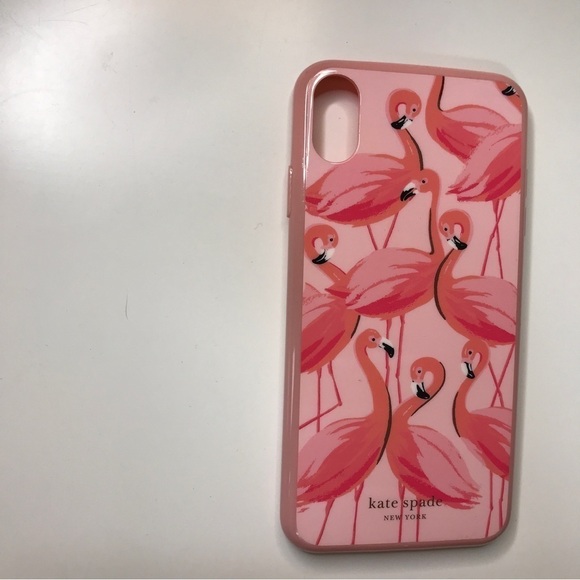 3/$15 Kate spade New York iPhone X/ iPhone XS flamingo print pink case - Picture 5 of 6